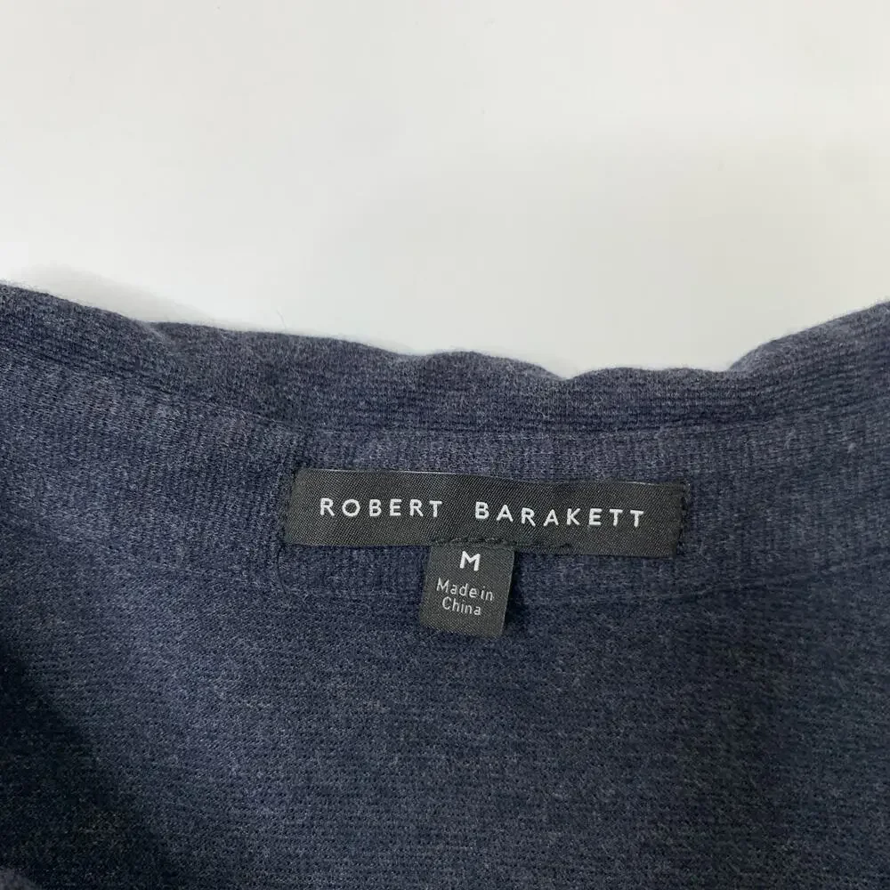 Robert Barakett Shirt Mens M Medium Indigo Brody Short Sleeve Knit Button Up